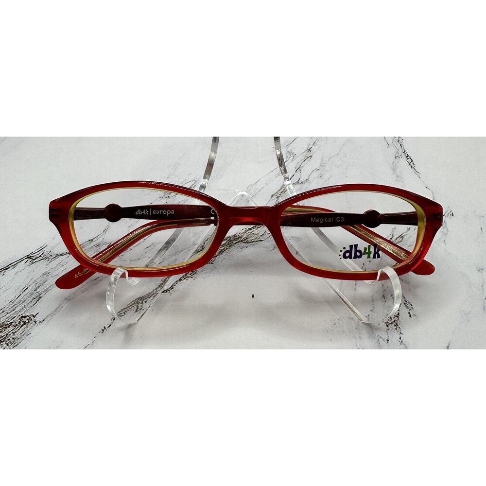 DB4K By Europa- Kids Eyeglasses-Magical C3-Red/Sun-Size 45-16-120-New w/Case